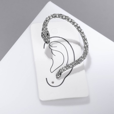 Earring "Kaff" Snake, Silver Color-1