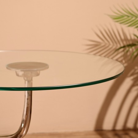 Coffee table 52x52x50 cm, aluminum, glass-5