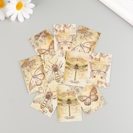 Cardboard "Vintage butterfly" set 10 pcs (5 types) 4x6 cm-1