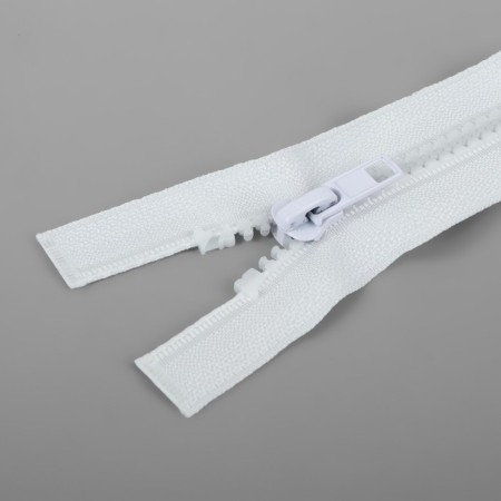 Lightning "Tractor", No. 5, connective, 2 runners, automatic locks, 90 cm, white color-1