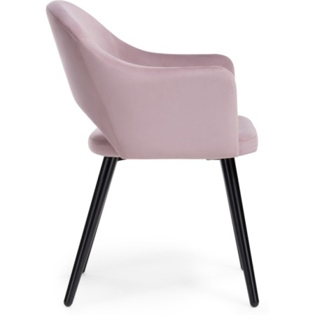 Stol on a metal frame Apr Metal/velor, black/pink 57x57x81 cm-2