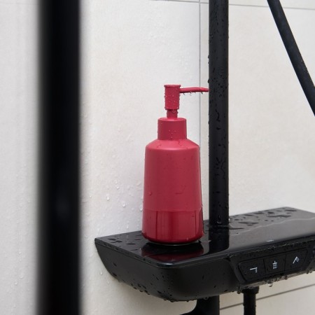 Magma liquid soap dispenser. Moroshka, 7x7x17.8 cm, red color-5