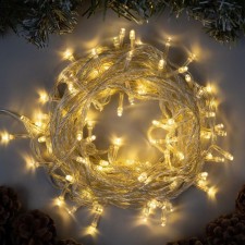 Garland “thread” 10 m, ip20, transparent thread, 100 LED, glow warm white, 8 modes, 220 V
