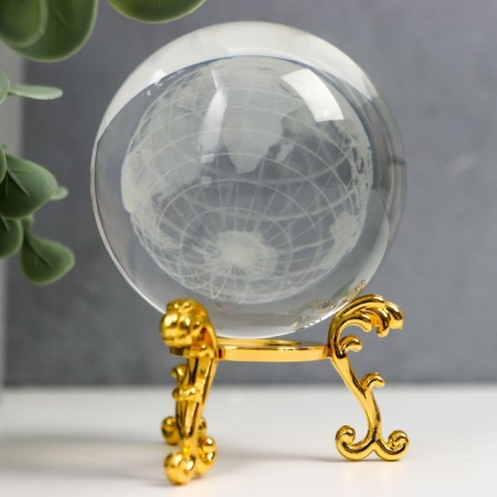 Souvenir glass "Globe" d = 6 cm openwork stand 8.5x6x6cm-3