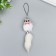 Fluffy on the suspension "White Mouse" mix 8.5x3.5x3.5 cm