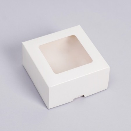 The box is folding, the lid is, with the window, white, 10 x 10 x 5 cm-1
