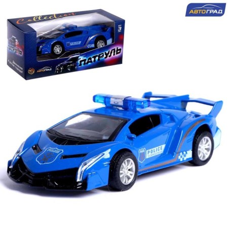 Metal “Police” machine, inertial, scale 1:43, mix