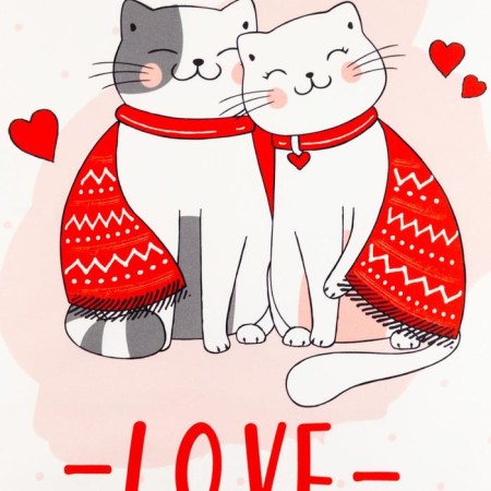 Ethel towel "Cat’s Love" 40x73 cm, 100% cotton, sarzha 190 g/m2-2