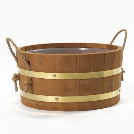Gang 10 liters with a plastic insert, rope handles, brass hoop of thermo linden-5