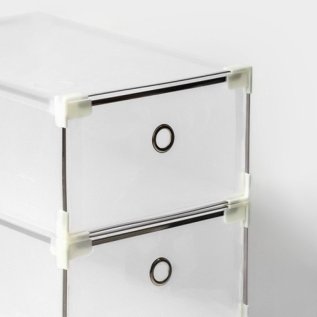 Shoe storage box Large Size sharing 21 × 33.5 × 12 cm, 3 pcs, white color-5