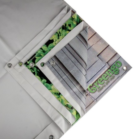 Photo Banner, 300 × 160 cm, with photo printing, eyelets step 1 m, "gray wall", Greengo-2