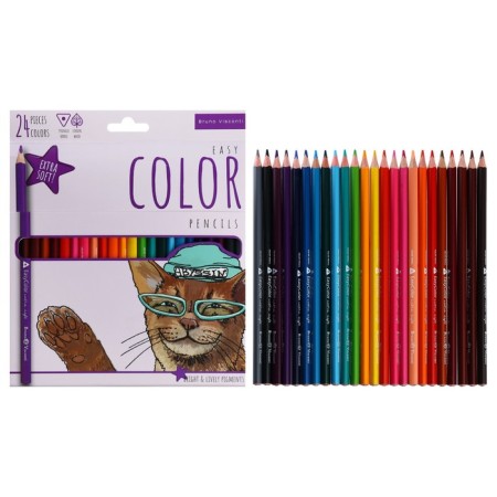 Pencils 24 colors BrunovisConti Easycolor, three -sided-5