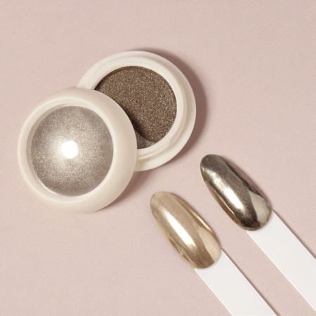 Nail rubbing, with an applicator, chrome champagne color-6
