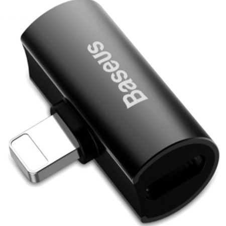 Baseus adapter with Lightning on 2XLightNing 8 PIN, black-1