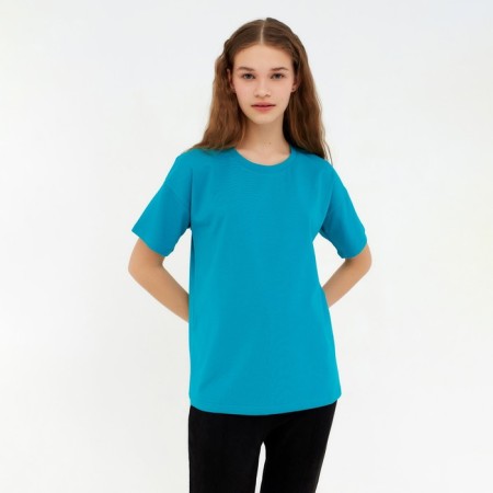 Women's T -shirt Minaku: Basic Line, Aquamarine color, size 52-6