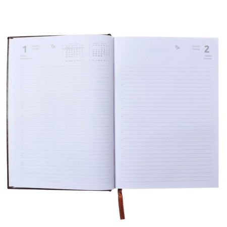 Dated diary 2024, A5, 176 sheets, Attomex.orion, Bumvinyl cover, Lasse, Blok 70 g/m2, brown-6