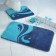 A set of bathroom mats "Simon", 2 pcs: 50 x 80 cm, 55 x 55 cm, blue color
