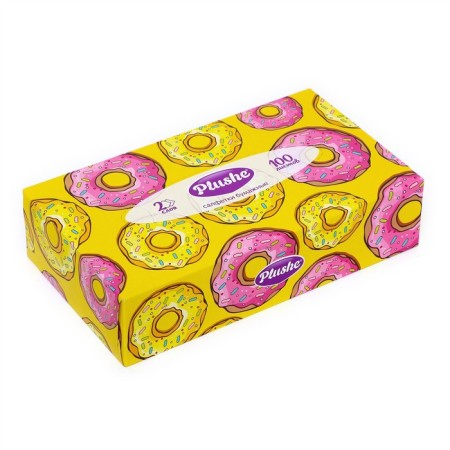 Paper napkins in Plushe box, 2 layers, 100 sheets-4