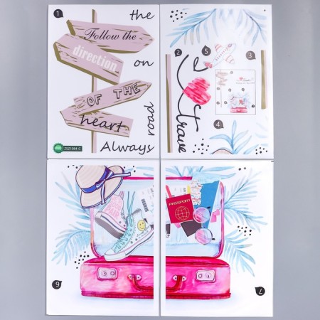 Sticking plastic interior color "Suitcase mood" 30x60 cm-1