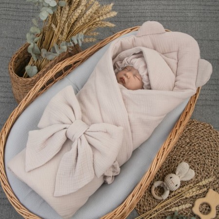 Kinderlitto “Muslin” discharge kit, 4 items, height 50-56 cm, beige-gray-gray color-1