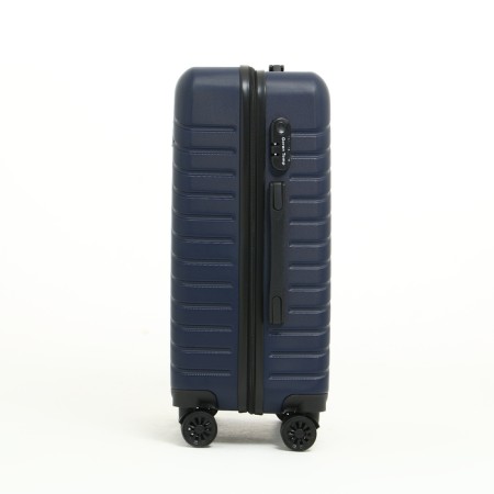 Middle suitcase 22 "On a zipper, code castle, 4 wheels, blue color-5
