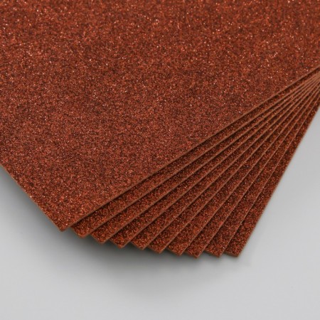 Foamiran glitter 2 mm, 20x30 cm, brown-2