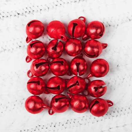 Bells for needlework, set of 20 pcs., Size 1 pc. - 1 cm, red color-2