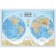 Map of the world geographical (map of hemispheres), 101 x 69 cm, 1:37 million, laminated