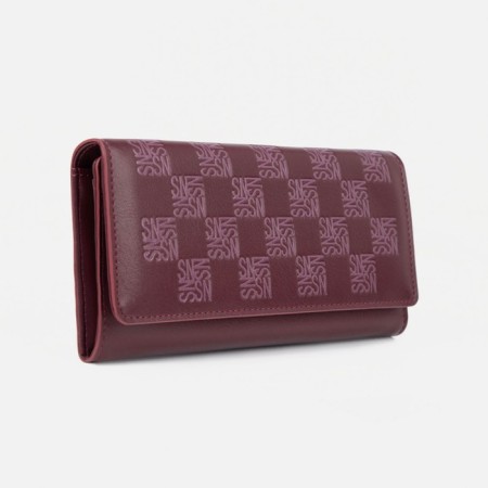 Women's wallet on magnets, burgundy color