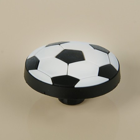 Handle Baby button KID 014, "football", rubber, white/black-2