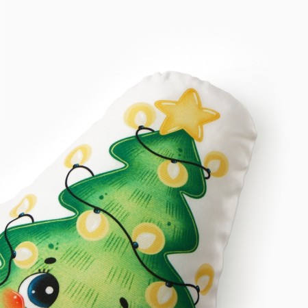 New Year. Pillow Ethel "Cute Christmas tree" 32x38 cm, 100 p/e, velor-1