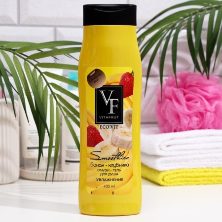 Smoothie-gel shower Vitafrut, “moisture”, banana and strawberries, 400 ml