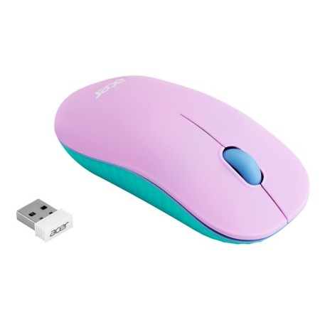 Acer OMR200 Mouse Green/Purple Optical (1200DPI) Wireless USB for a laptop (2BU 102939-4