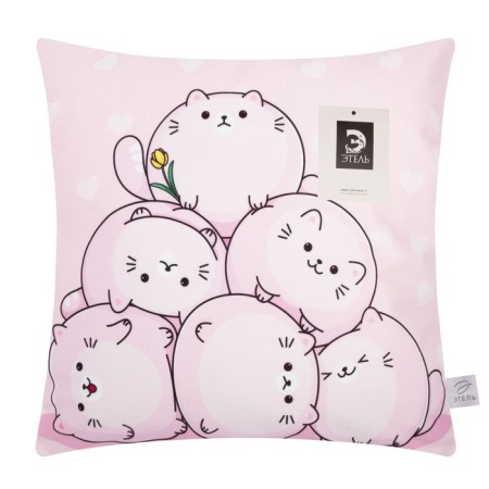 Pillowcase decorative Ethel "cats" 40x40 cm, 100% p/e, velor-5