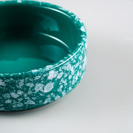 Ceramic bowl for rodents "spray" 100 ml 8.5 x 3 cm green-2
