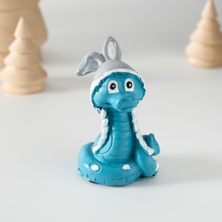Polystone souvenir "Snake in a hat with hare ears" 3.5x6 cm