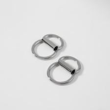 The half -ring for bags is double, d = 15 mm, thickness - 1 mm, 2 pcs, silver color
