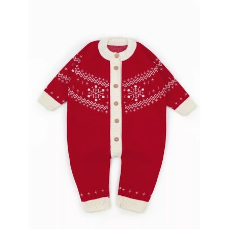 Knitting overalls, children's pure love Christmas Snow, height 62 cm, red color