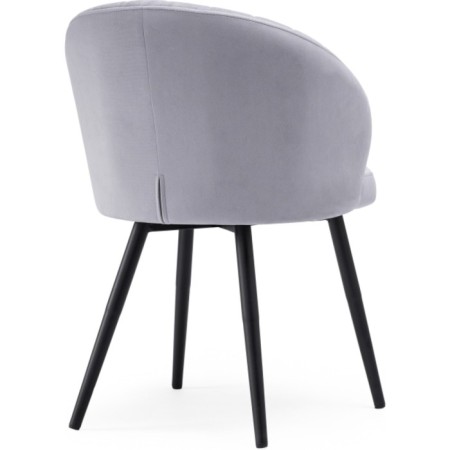 Stool on a metal frame Banbu metal/velor, black/gray 54x50x76 cm-3