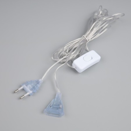 Extension cord for indoor garlands with a circuit breaker, 5 m, transparent thread, UMS-Vilka-6