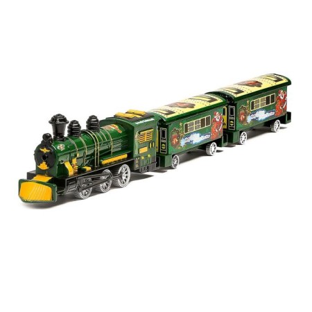 Inertial steam locomotive with wagons, MIX color-3