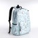 Set of School backpack from textiles on lightning, 3 pockets, pencil case, turquoise color
