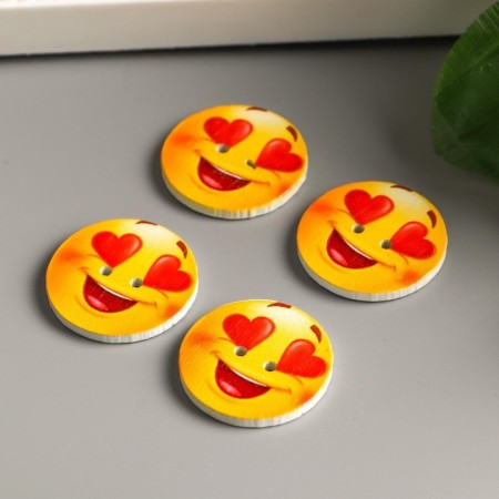 Button decorative tree "Smile in love" 2.5x2.5 cm-3