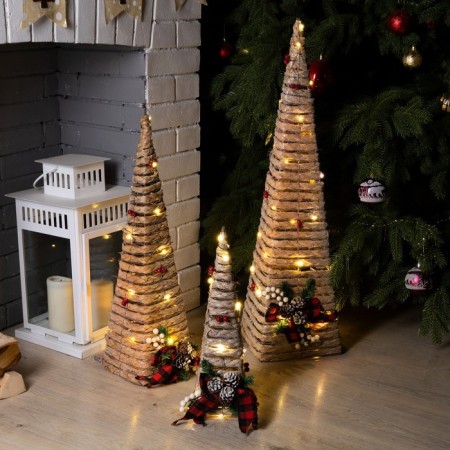 The LED figure "eco-cones" 40, 60, 80 cm, textiles, metal, AAX2 batteries (not in the kit), glow warm white-2