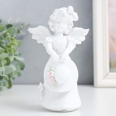 Souvenir Polystone "Baby Angel with a hat" Snow-white "mix 9.5x6x14.7 cm-1