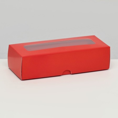 Folding box for 3 sweets, 13.7 x 5.5 x 3.5 cm, red