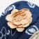 Jacket for dogs with flowers, XL (DS 35 cm, Osh 32 cm, og 49 cm), dark blue