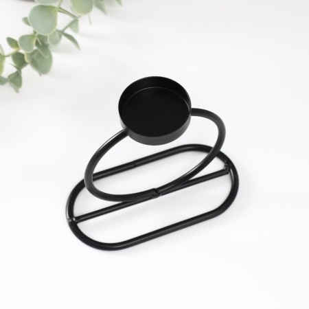 Summary metal per 1 candle "Ring" d = 4 cm black 11x6x11 cm-5