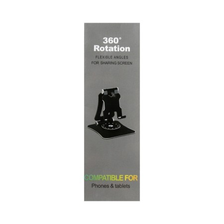 A phone stand, adjustable, folding, 360 ° rotation, metal, black-9