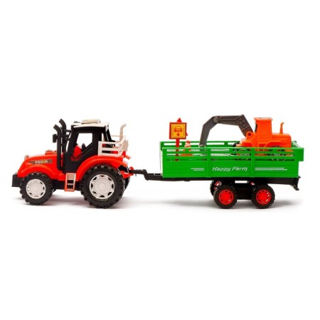 Tractor inertial "Farmer", with a trailer, color mix-2